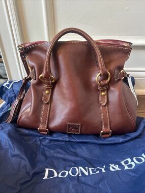 Dooney & Bourke Large Chestnut Satchel Bag NWT Florentine Brown